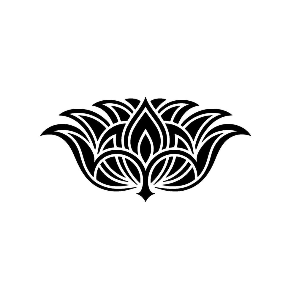 Intricate Black Floral Emblem, Tribal, Elegant Motif vector