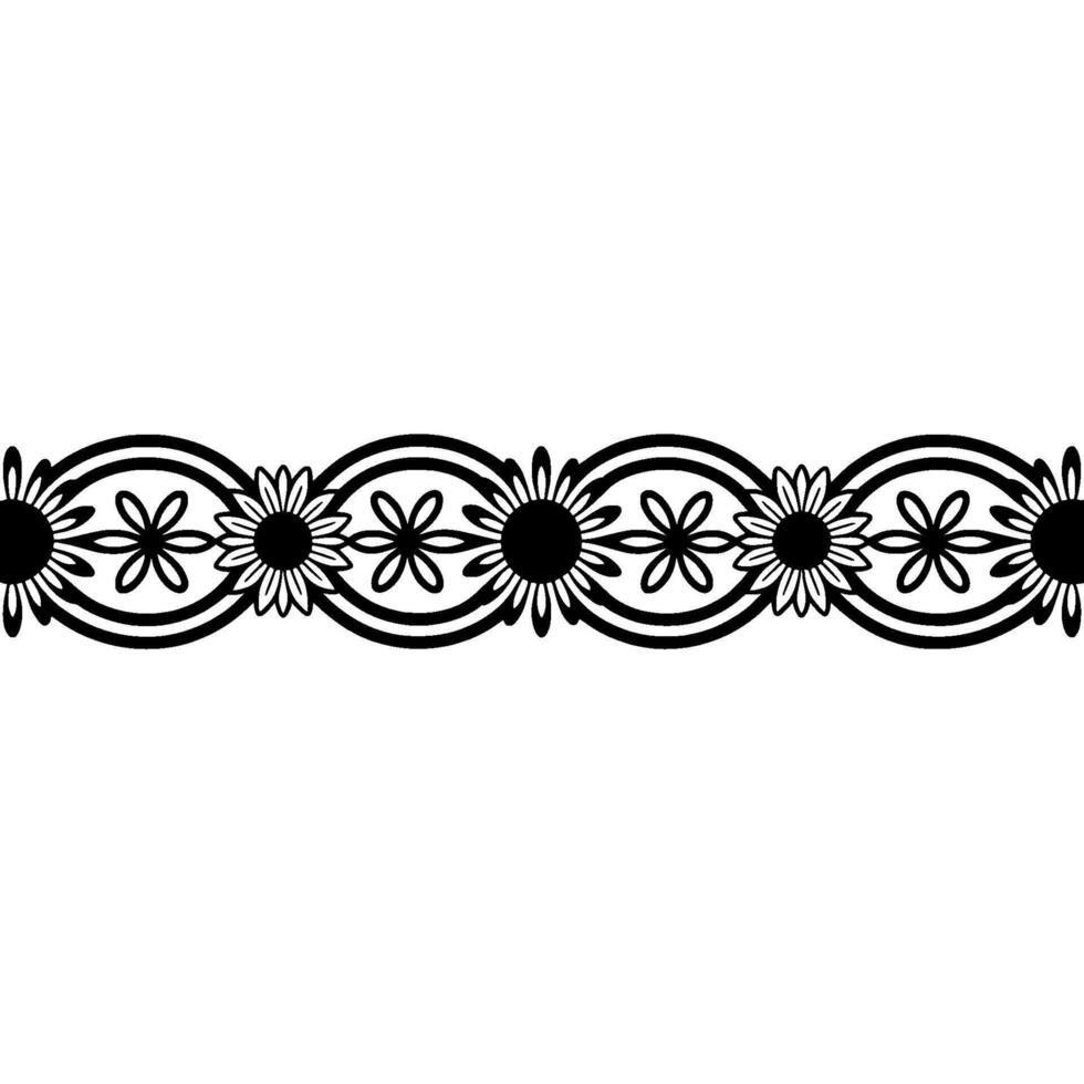 Elegant Floral Border, Vintage, Decorative Element - Frame - Lineart vector