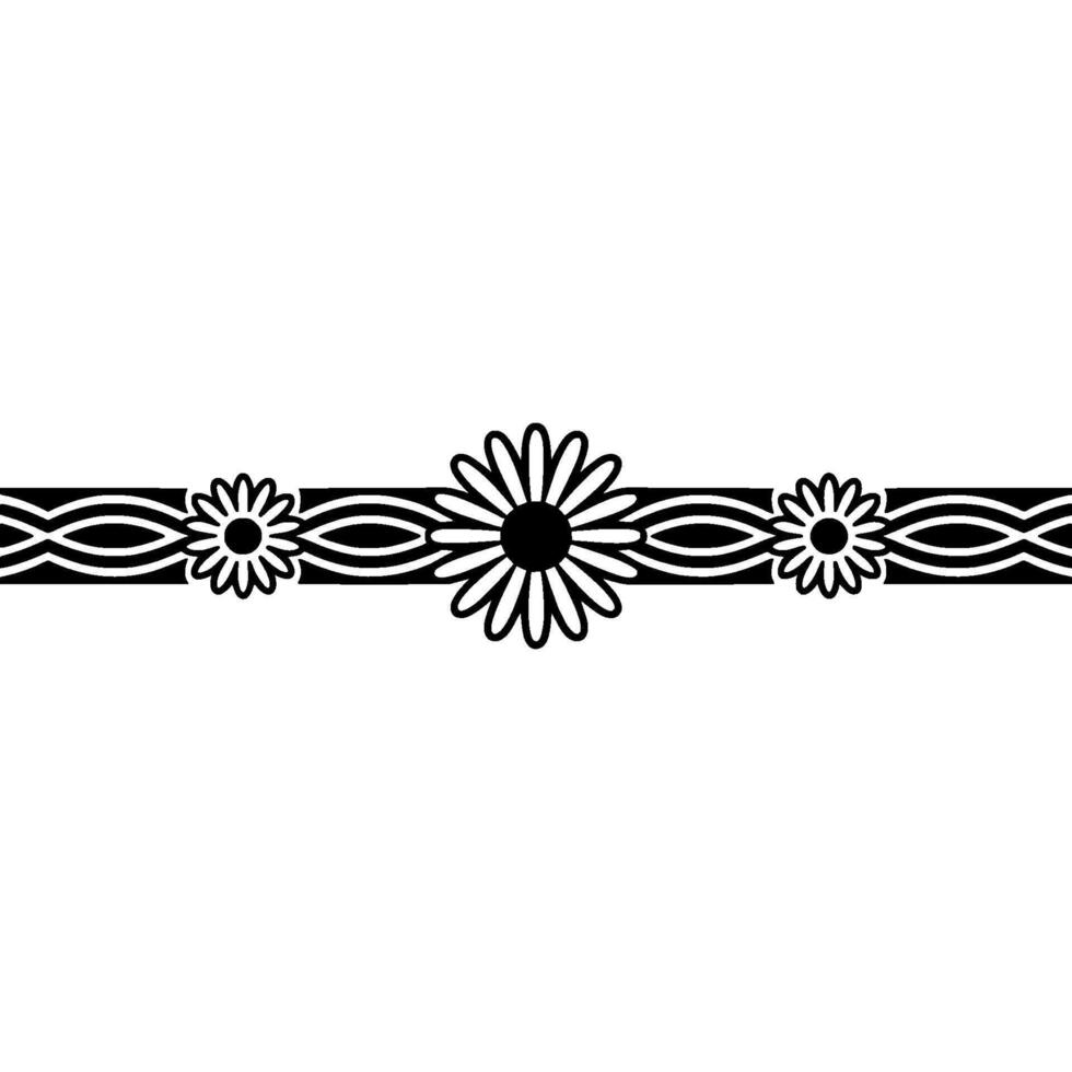 Elegant Floral Border, Vintage, Decorative Element - Daisy - Art deco vector