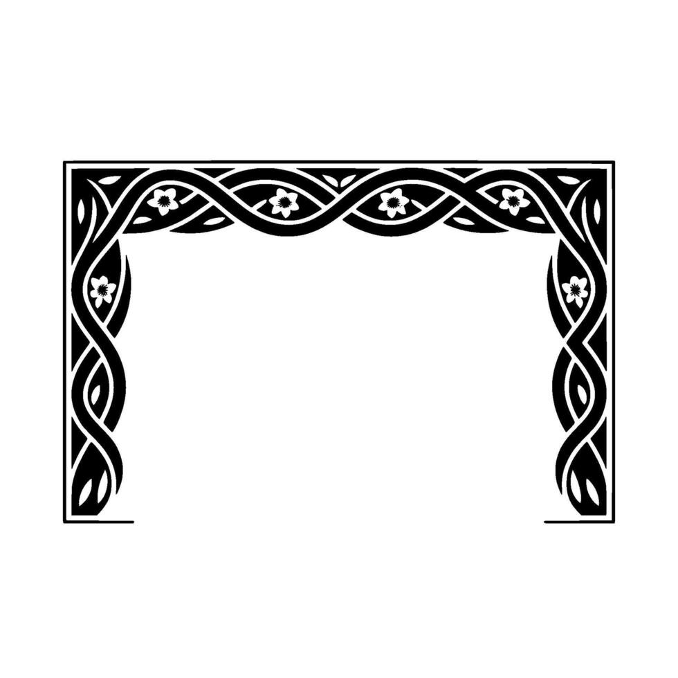 Art Nouveau Floral Arch Frame, Elegant vector