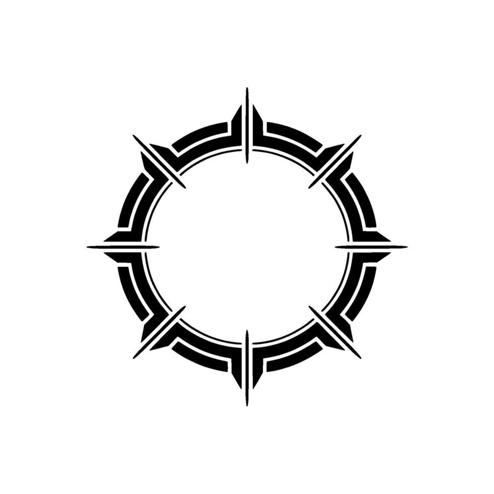Geometric Tribal Circle, Dark Silhouette, Minimalist - Pattern vector