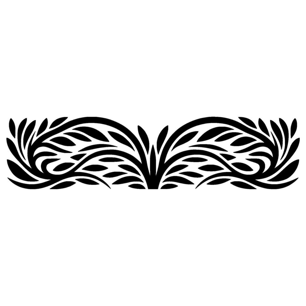 Intricate Black Floral Border, Elegant Element - Ornamental - Swirls vector