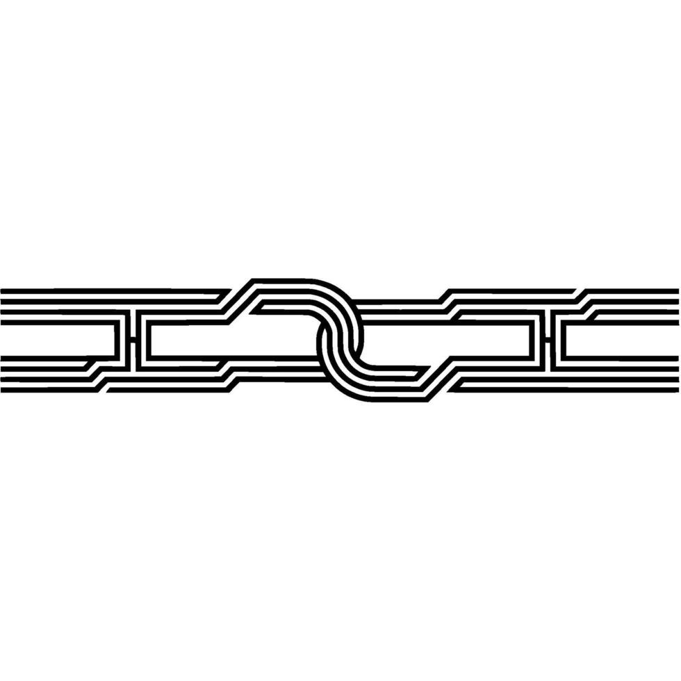 Interlocking Chain Border, Retro Geometric vector