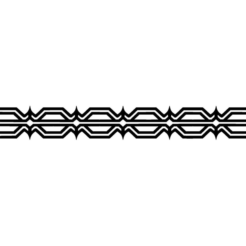 Geometric Wave Border, Minimalist - Line - Pattern vector