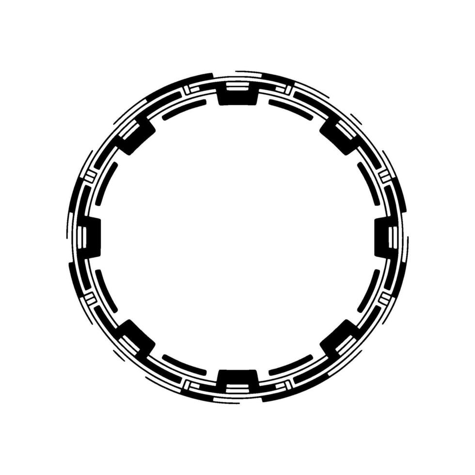 Geometric Circle Frame, Minimalist, Modern Outline - Abstract vector