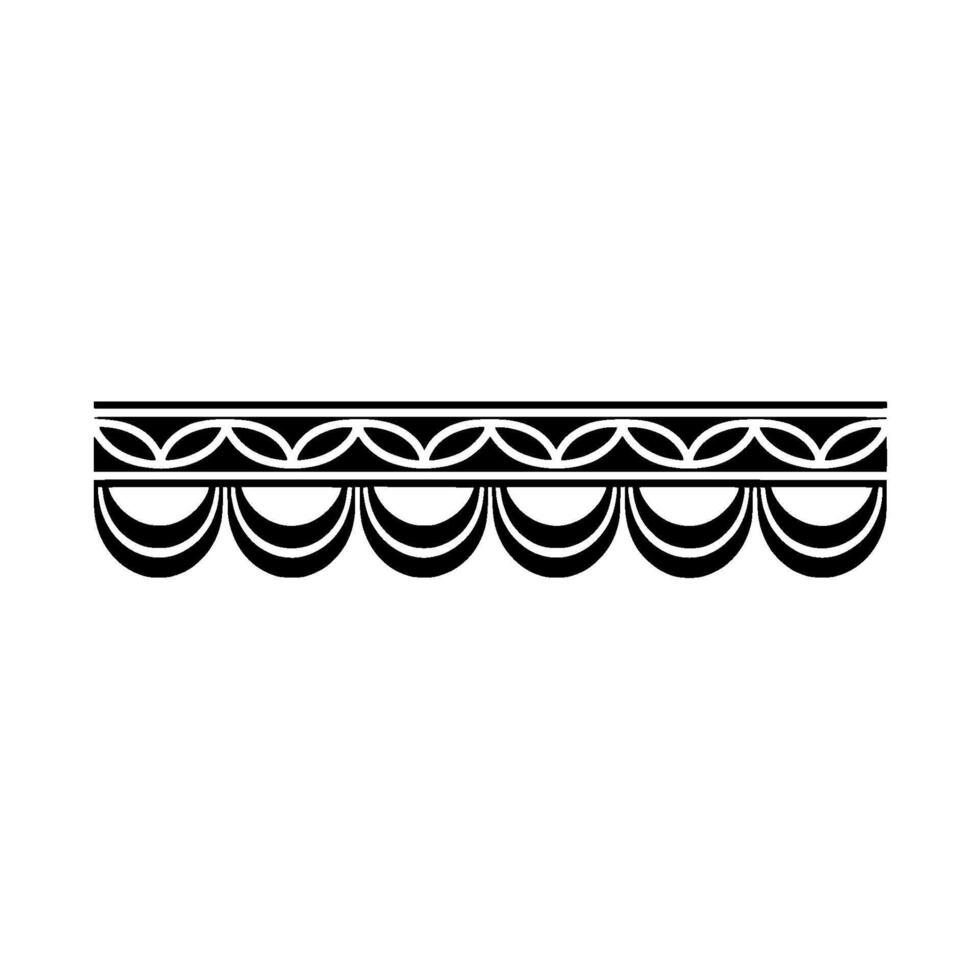 Stylized Wave Border, Geometric Ornamentation - Ornament vector
