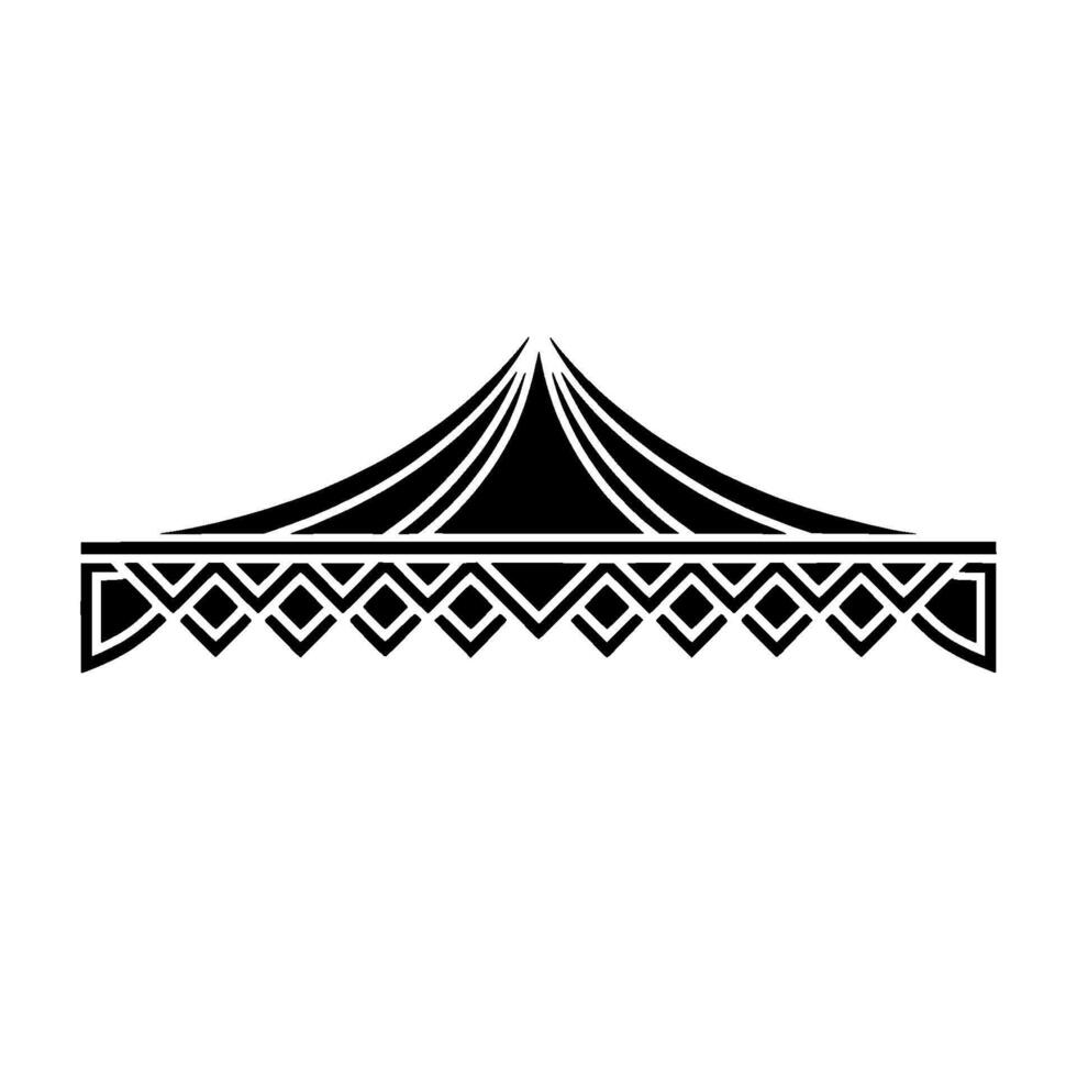 Geometric Tent Silhouette, Art Deco Border vector