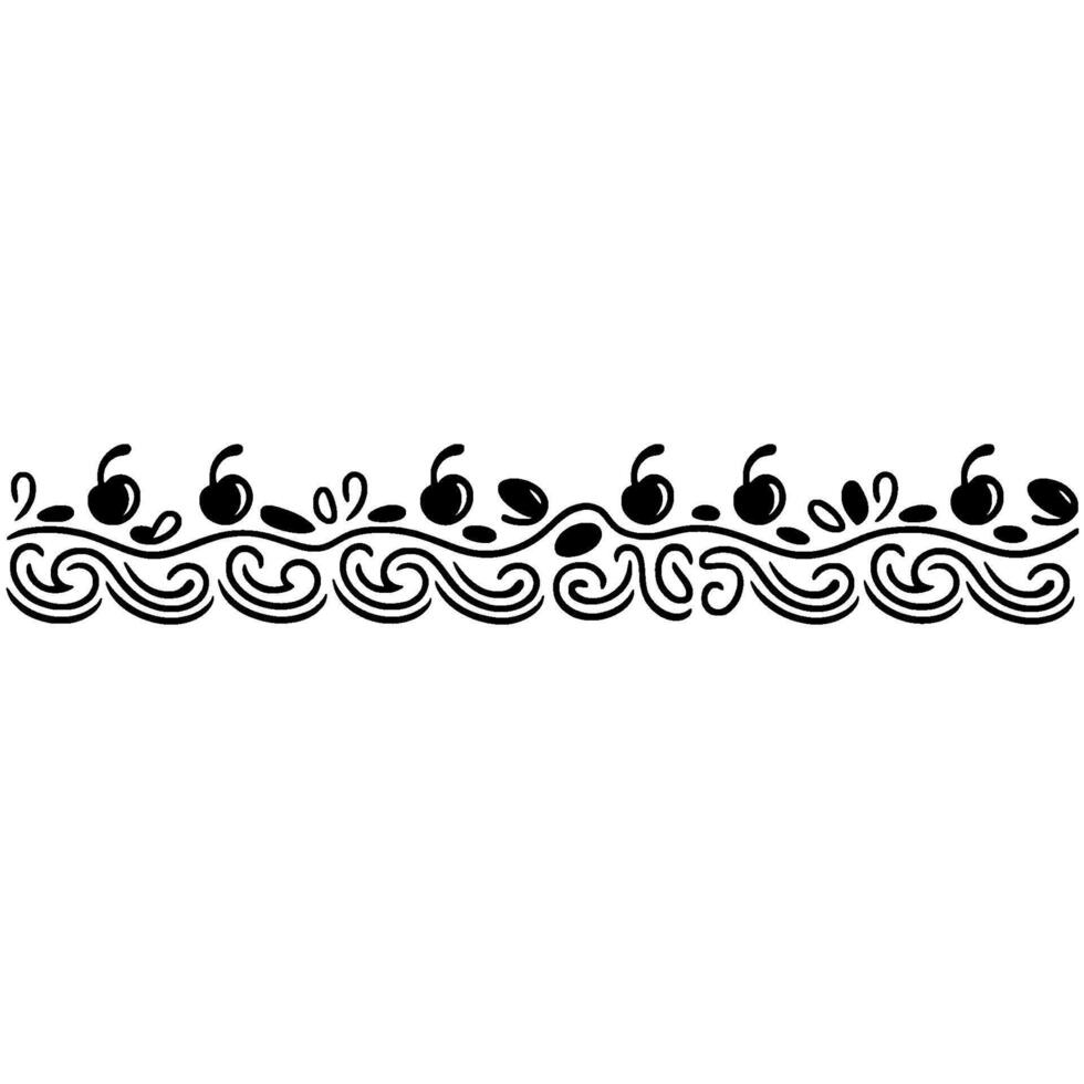 Elegant Black Floral Border, Vintage Element - Illustration - Decorative vector