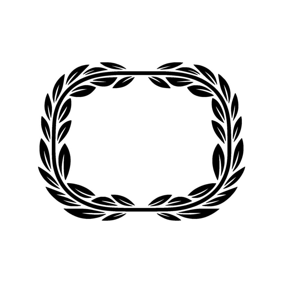 Elegant Laurel Wreath Border, Minimalist - Frame vector