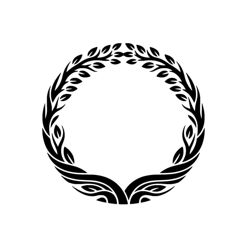 Elegant Laurel Wreath, Minimalist, Symbolic Circle - Emblem vector