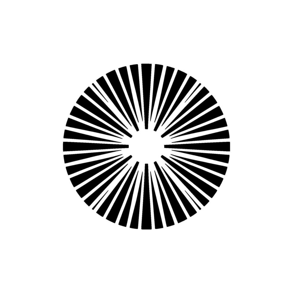 Radiant Symmetry Minimalist Black White Radial Burst vector