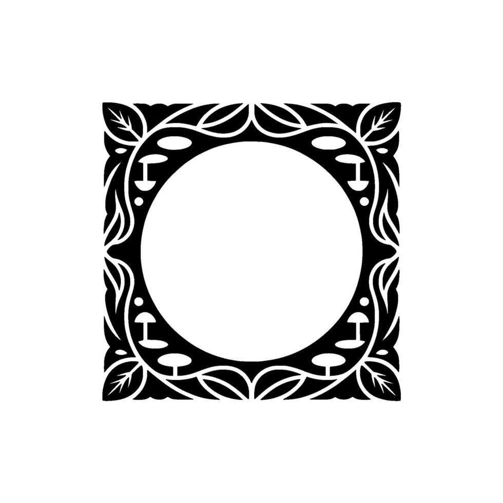 Botanical Circle, Elegant Frame, Vintage Motif vector