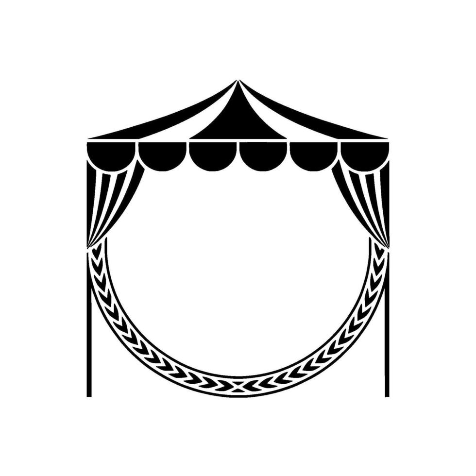 Elegant Tent Silhouette, Decorative Garland, Minimalist vector