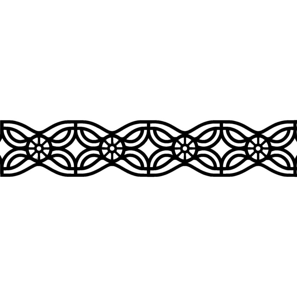 Stylized Celtic Wave Border, Colorful Floral vector