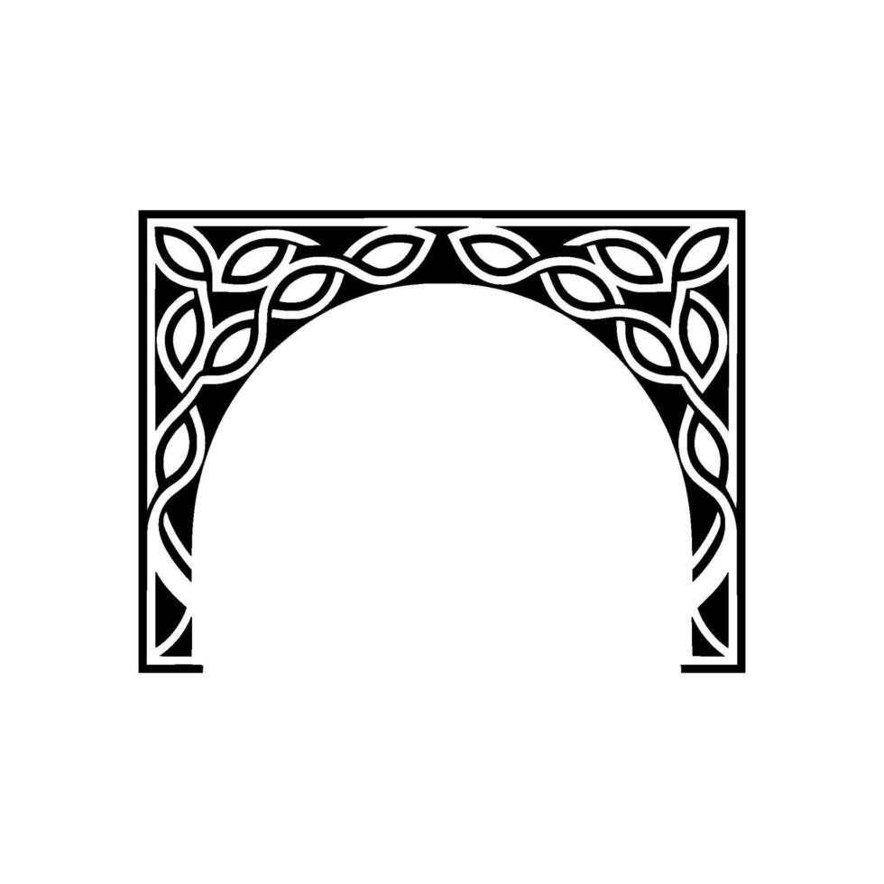Intricate Celtic Arch Frame, Vintage vector