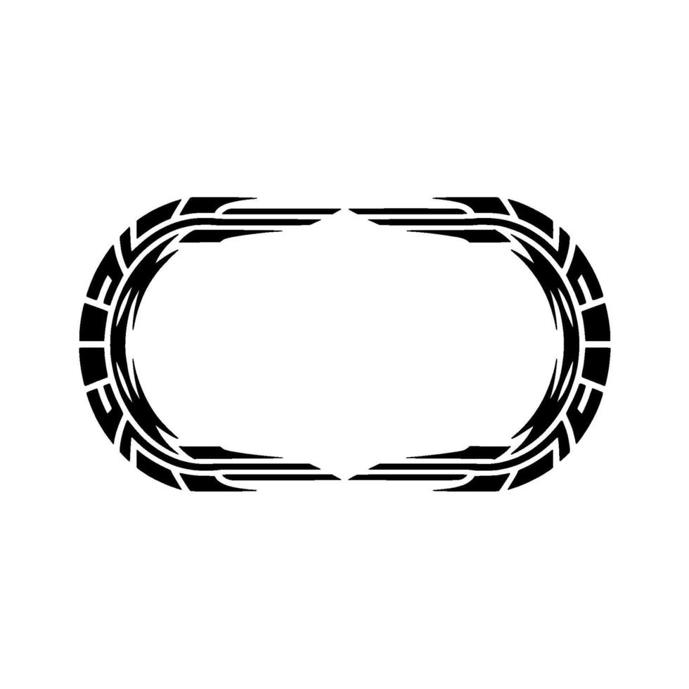 Geometric Tribal Frame, Minimalist - Oval vector
