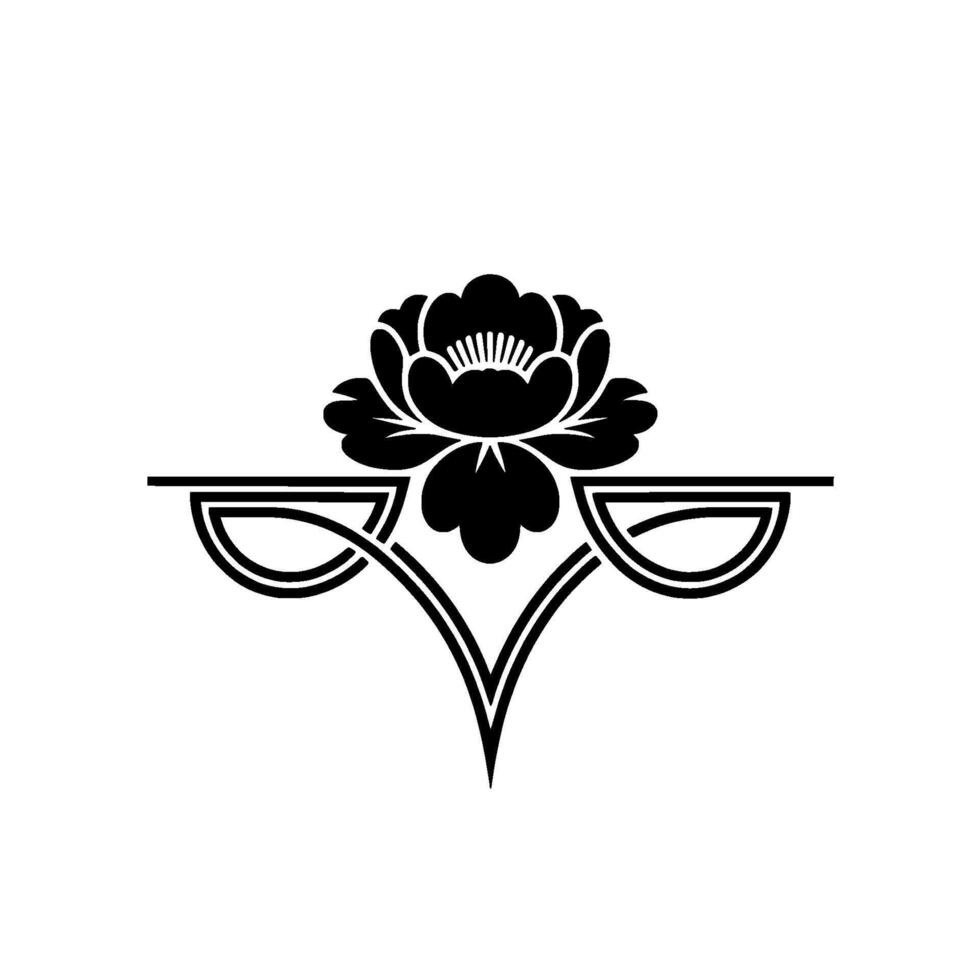 Art Deco Floral Emblem - Elegant Symmetry Vintage Grace vector