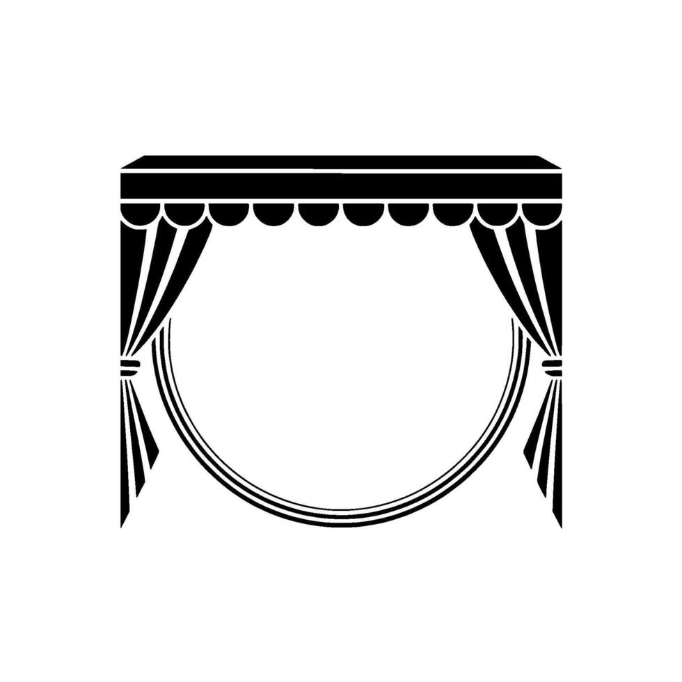 Art Deco Stage Frame, Elegant Curtain vector