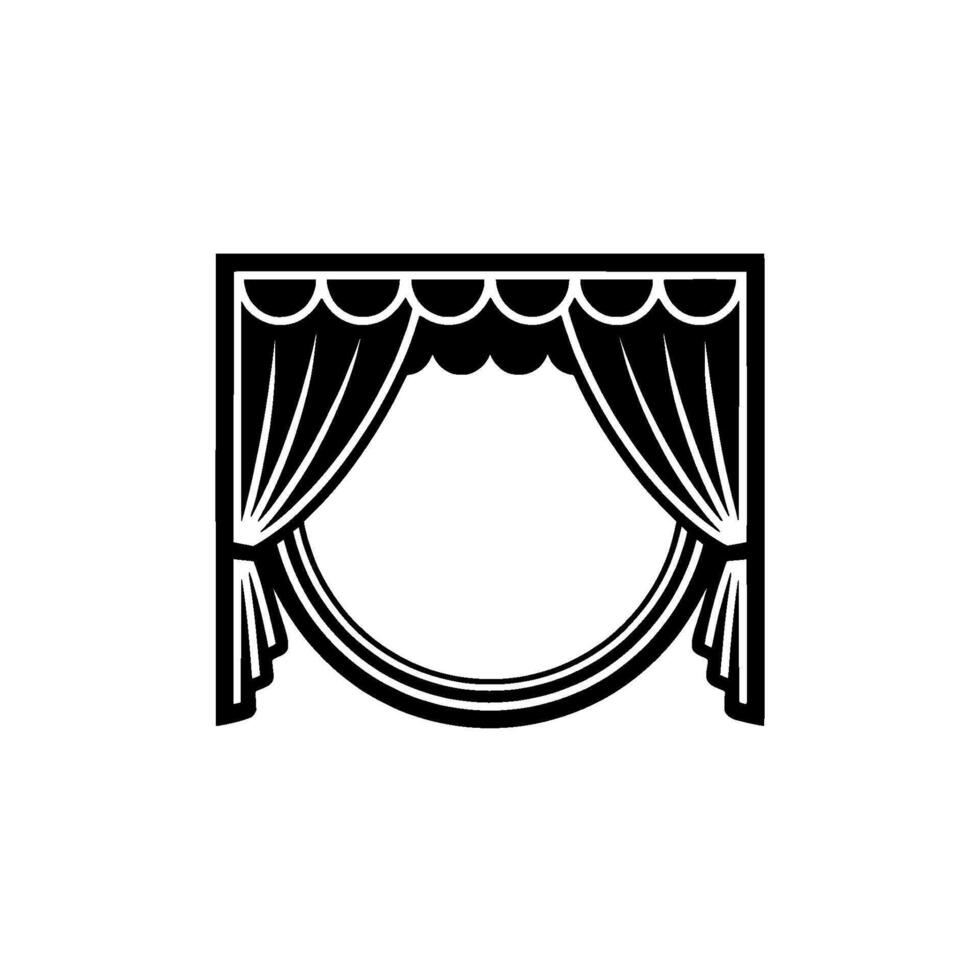 Dramatic Stage Curtains, Vintage Theater vector