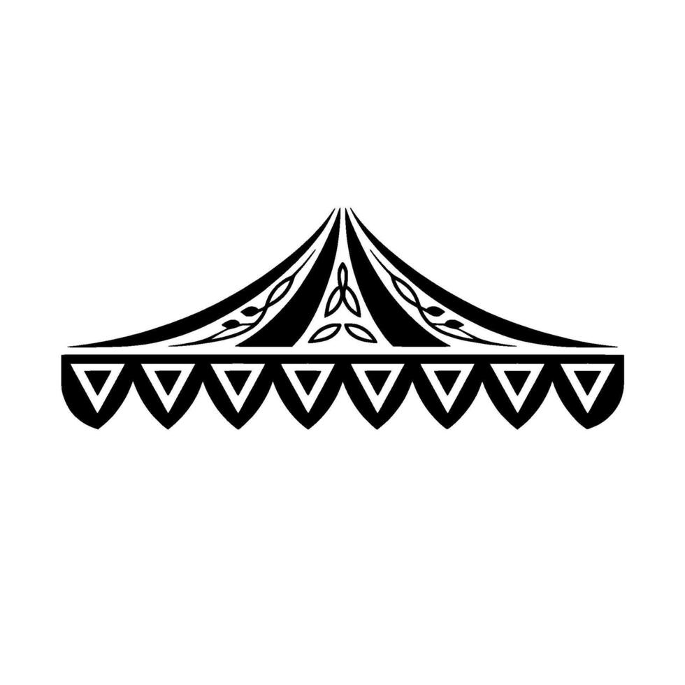 Geometric Tent Emblem, Celtic Influence, Minimalist vector