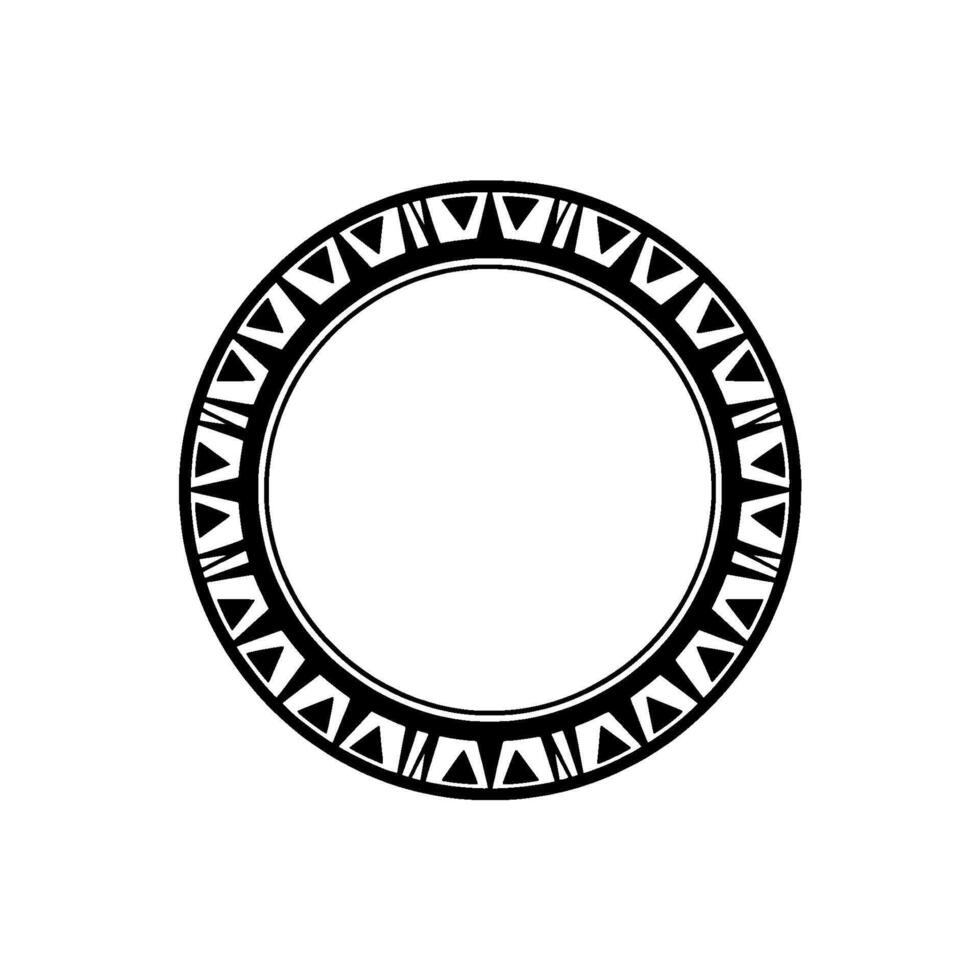 Geometric Tribal Ring, Minimalist, Circular Motif - Outline vector