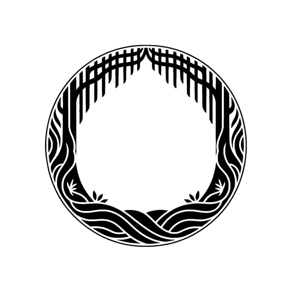 Abstract Circular Emblem, Minimalist Wave vector
