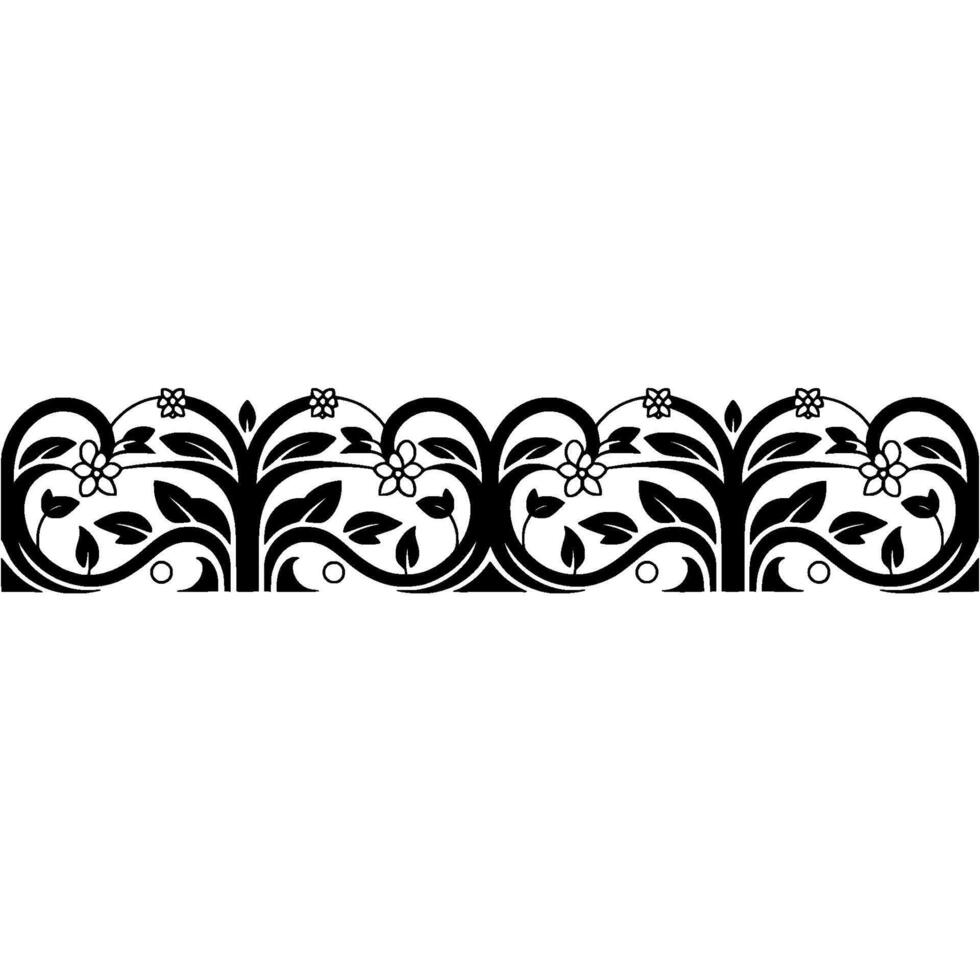 Elegant Floral Border, Vintage Element - Swirls - Ornamental vector