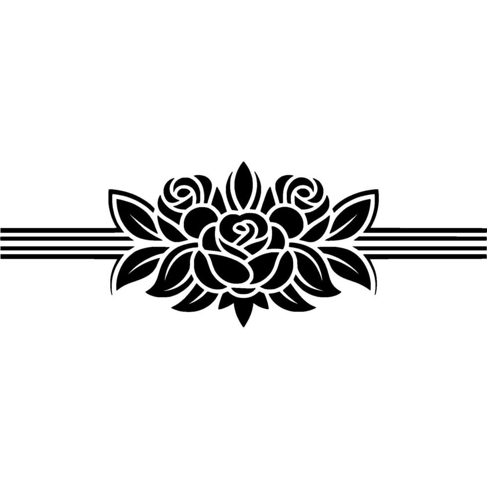 Elegant Floral Emblem, Decorative Border, Vintage - Symmetry vector