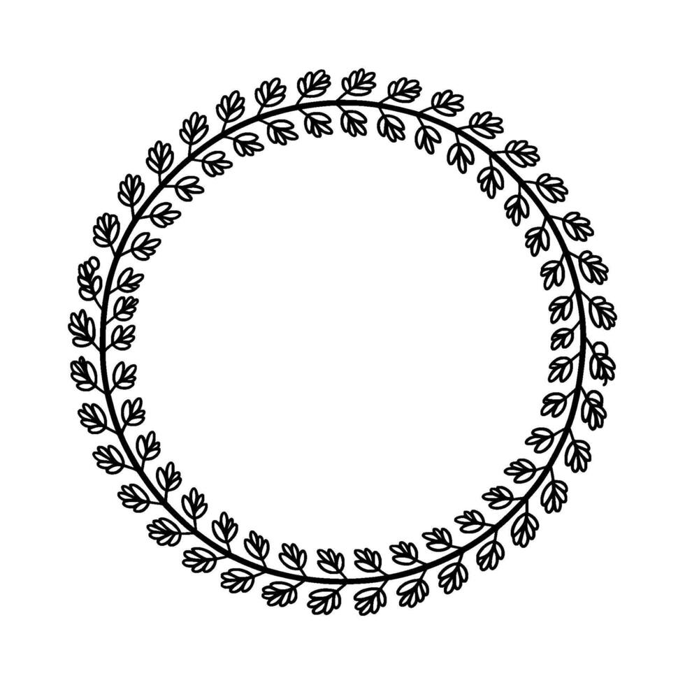 Elegant Botanical Wreath, Minimalist - Leaves - Foliage vector