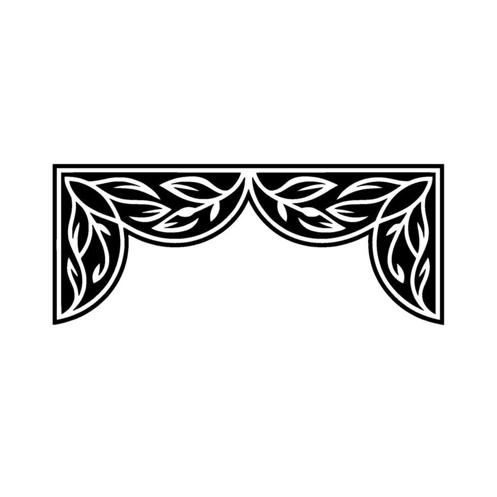Intricate Black Floral Corner Ornament, Vintage Style vector