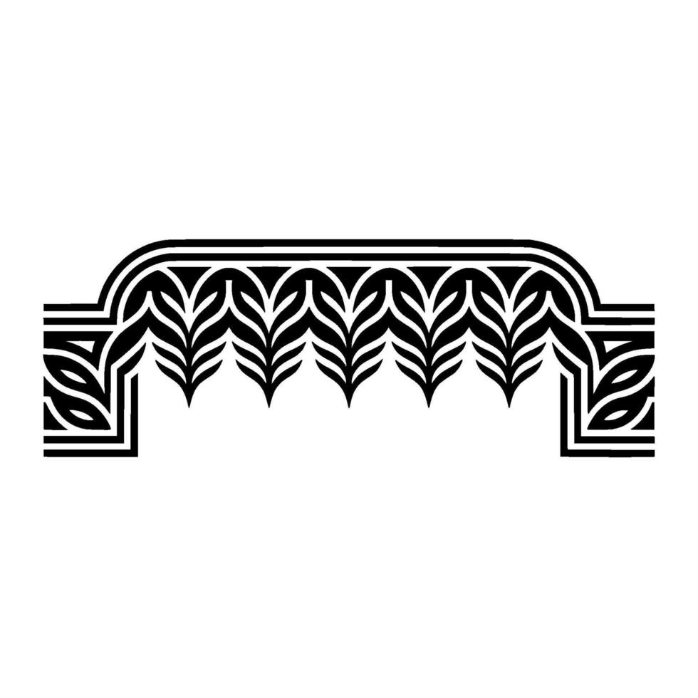 Art Deco Botanical Border, Elegant Ornamentation - Art deco vector