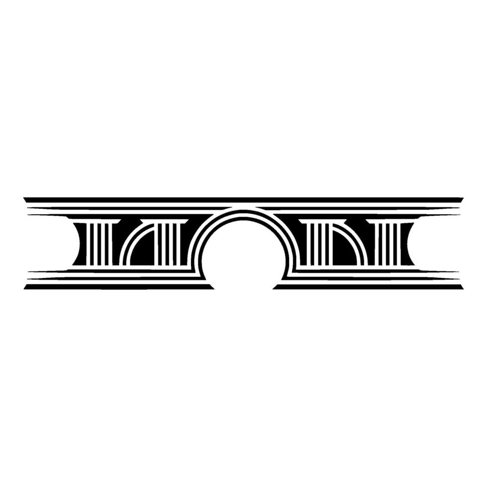 Art Deco Archway Ornament, Geometric, Minimalist Style vector