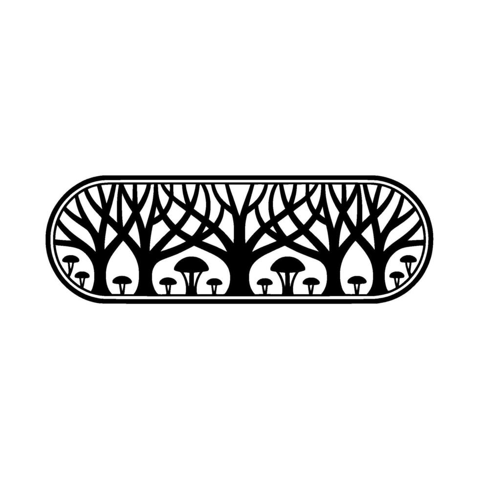 Stylized Forest Emblem, Organic, Minimalist vector