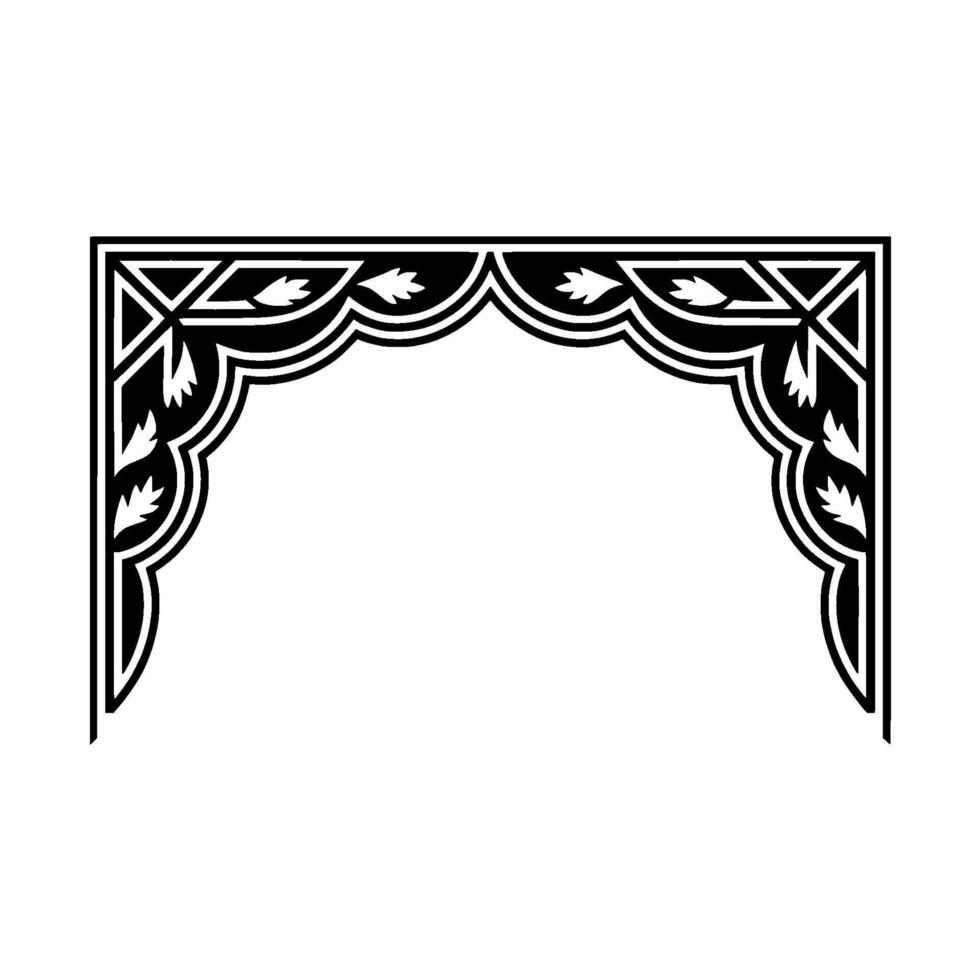 Intricate Moroccan Arch Border, Vintage Style vector