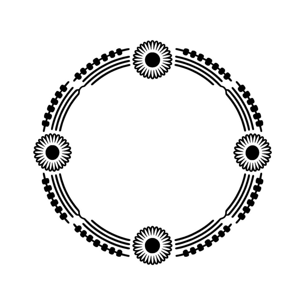 Circular Floral Emblem, Minimalist, Subtle Texture vector
