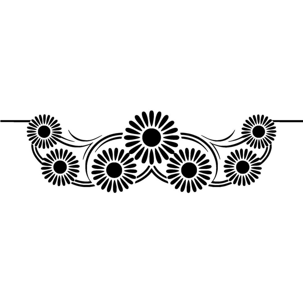 Elegant Floral Border, Vintage Element - Pattern - Decorative vector