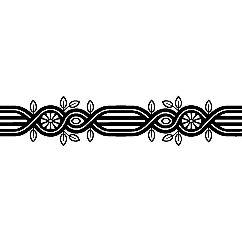 Intricate Celtic Border, Stylized Leaf Pattern, Decorative Element vector