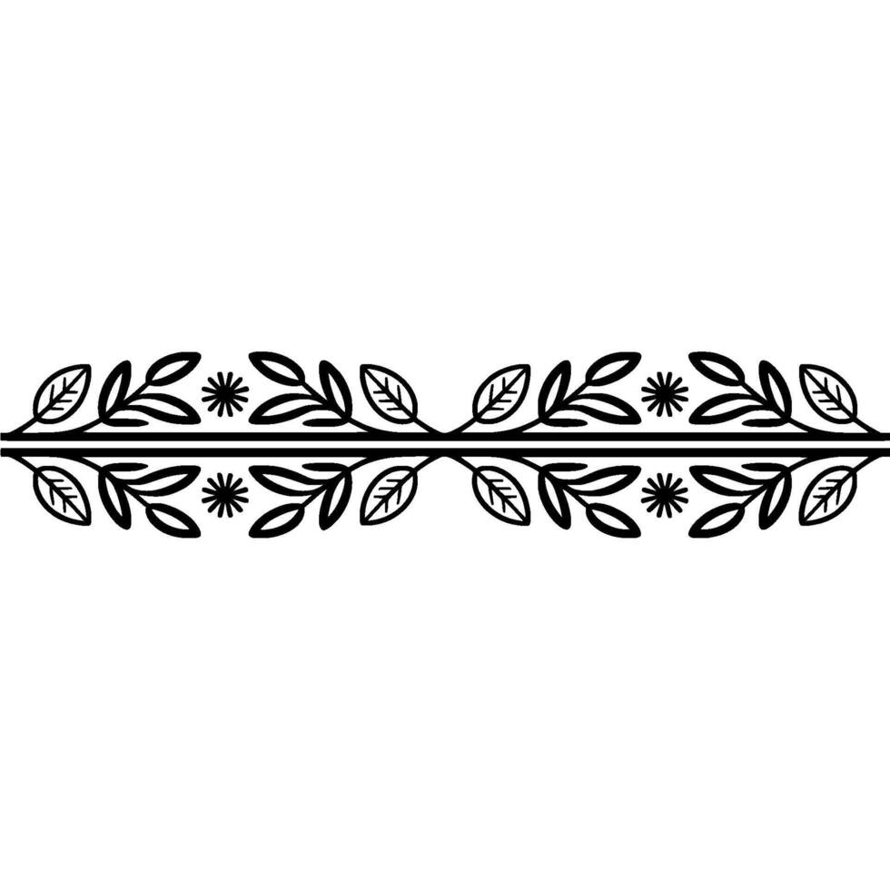 Elegant Leaf Border, Vintage Botanical Illustration vector
