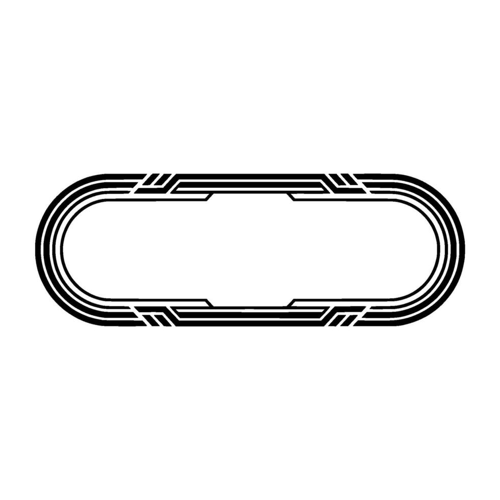 Geometric Oval Frame, Deco Style, Minimalist vector