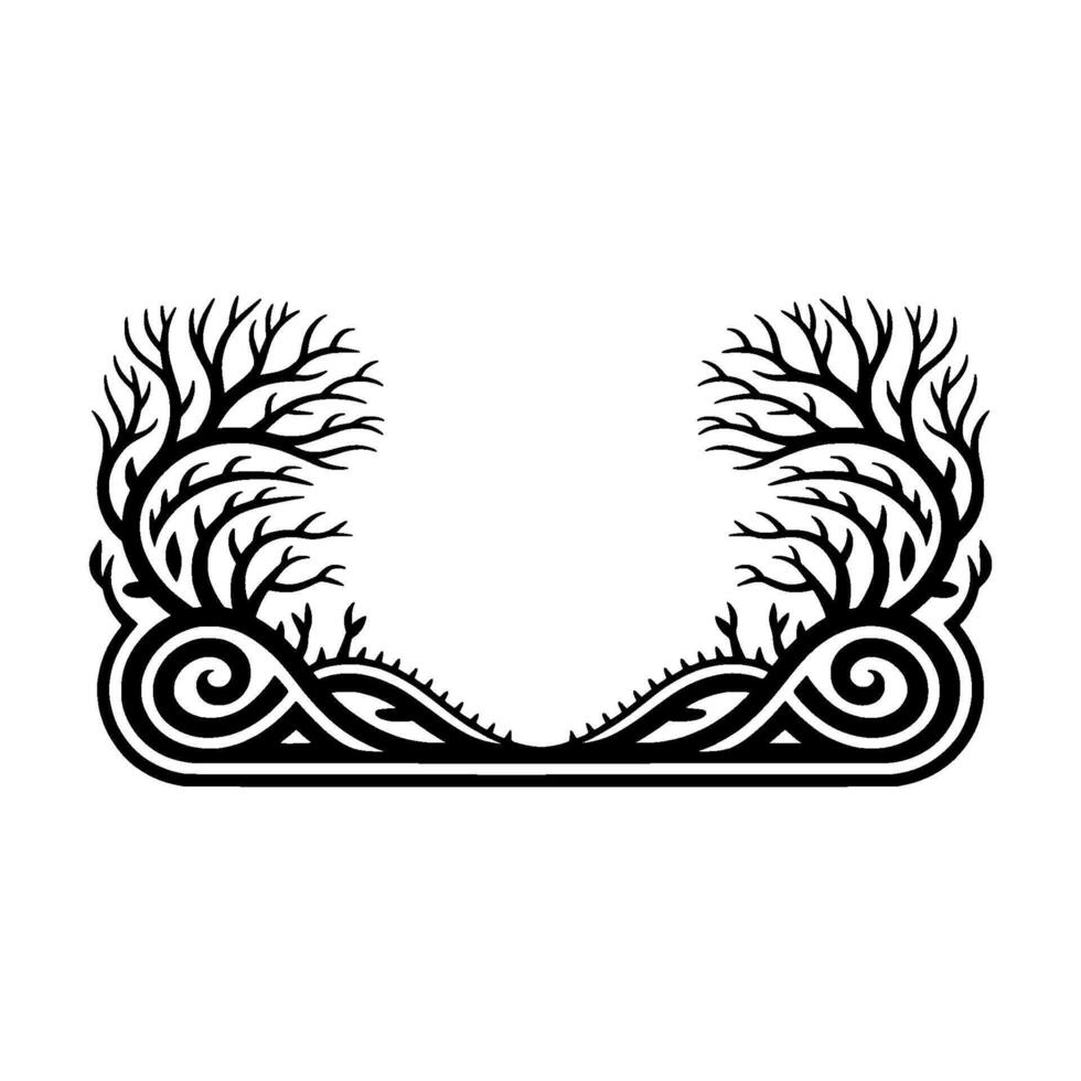 Intricate Branch Frame, Vintage Botanical Ornamentation vector