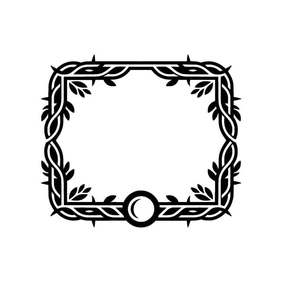 Elegant Botanical Frame, Lunar Accent vector