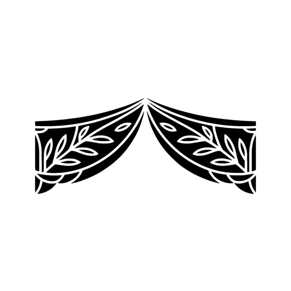Stylized Doorway, Leaf Motif, Minimalist vector