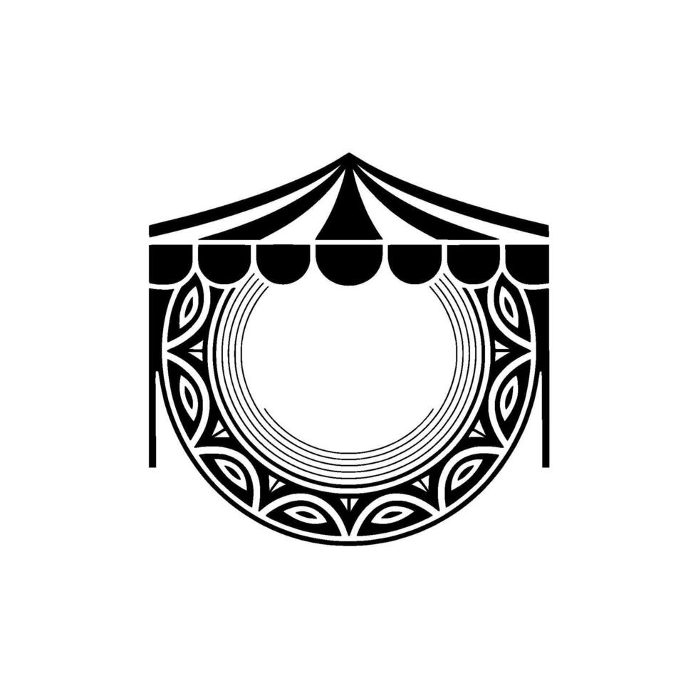Geometric Tent Emblem, Tribal, Minimalist vector