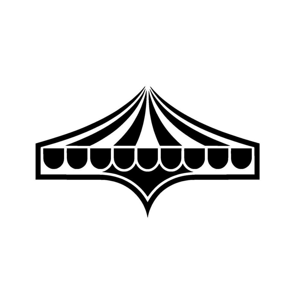 Geometric Tent Silhouette, Minimalist - Emblem vector