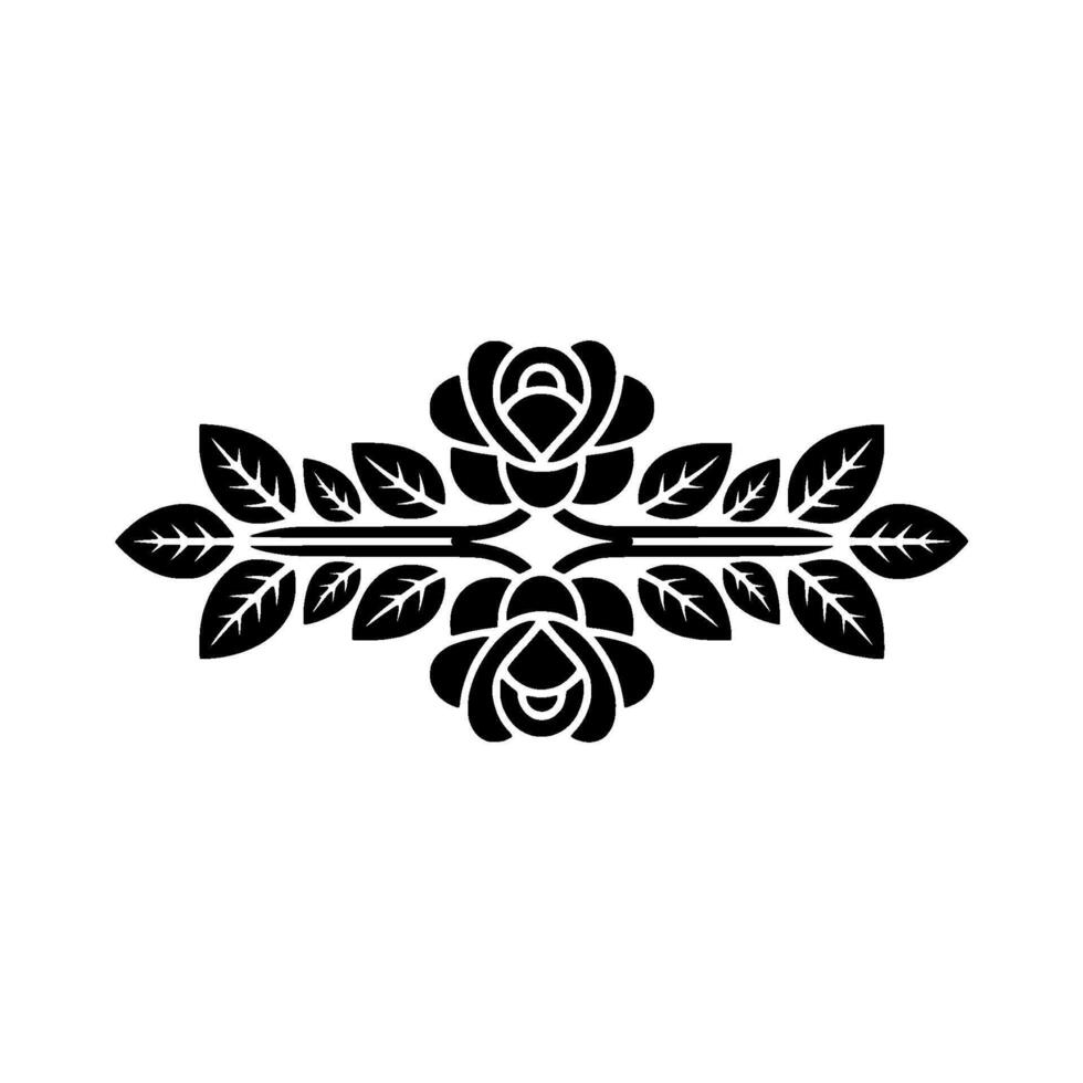 Elegant Floral Emblem, Vintage, Decorative Motif - Rose vector