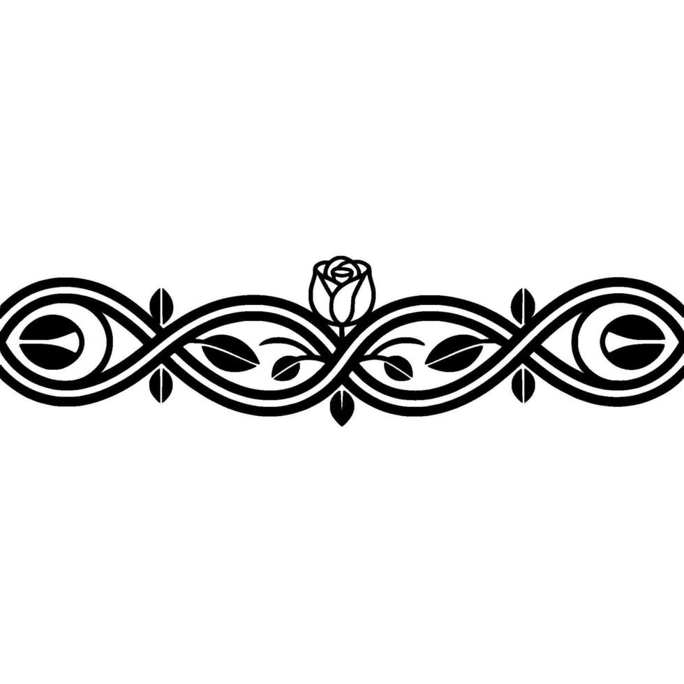 Elegant Floral Border, Vintage, Decorative Element - Art nouveau - Rose vector