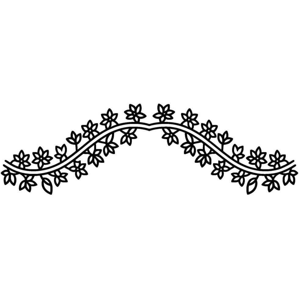 Stylized Floral Arch Minimalist Botanical Border vector