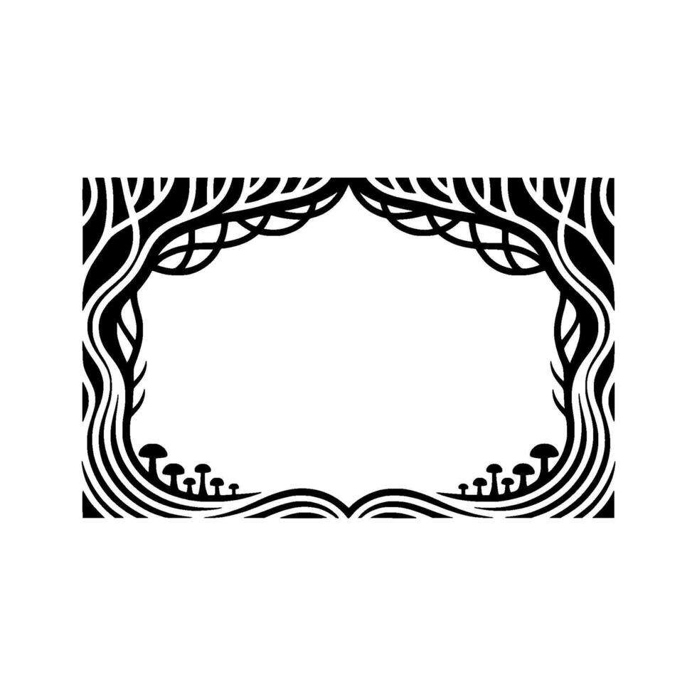 Art Nouveau Frame, Organic Ornamentation, Elegant Border vector