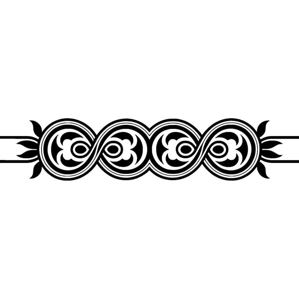 Elegant Black Ornamental Border, Vintage Element - Floral - Swirls vector