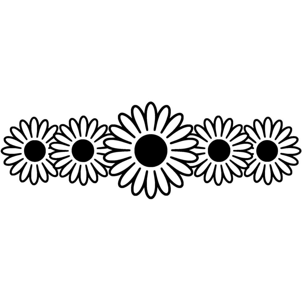 Minimalist Daisy Border, Simple Floral vector